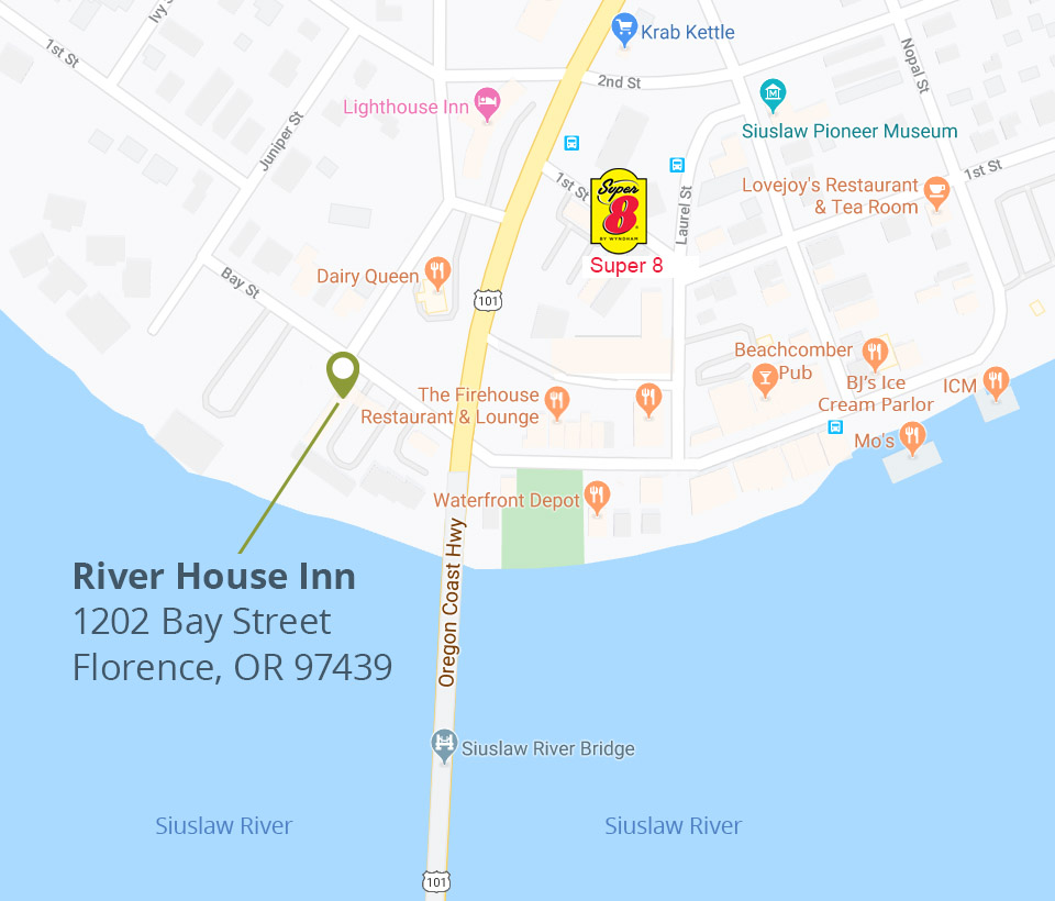 florence oregon hotels map